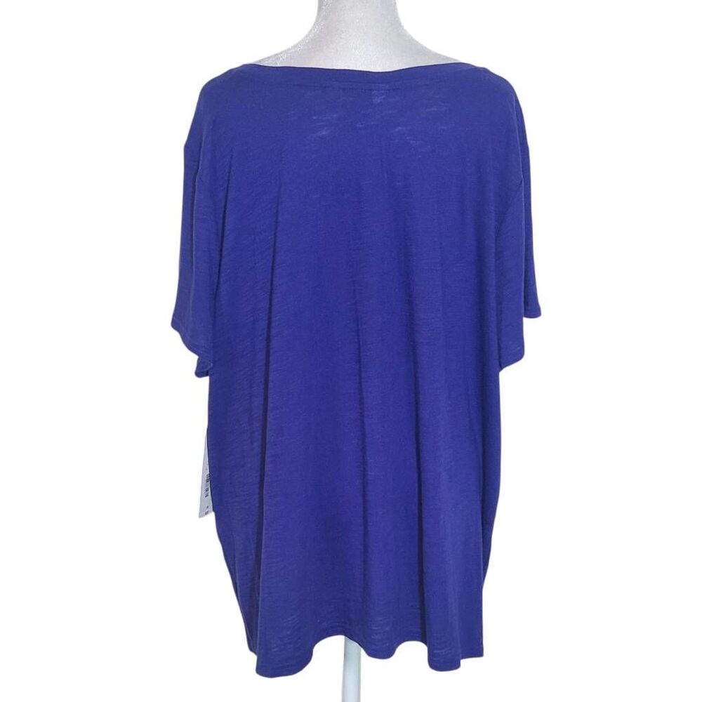 Liz Claiborne Purple T-Shirt with Crochet Lace Detail NWT Size 2X Plus Size Tee - Picture 2 of 11